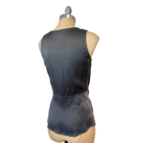 Tory Burch Grey Belted Silk Tank/Sleeveless Top Size 4 - Picture 3 of 4